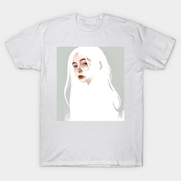 White Hair T-Shirt by Ontav